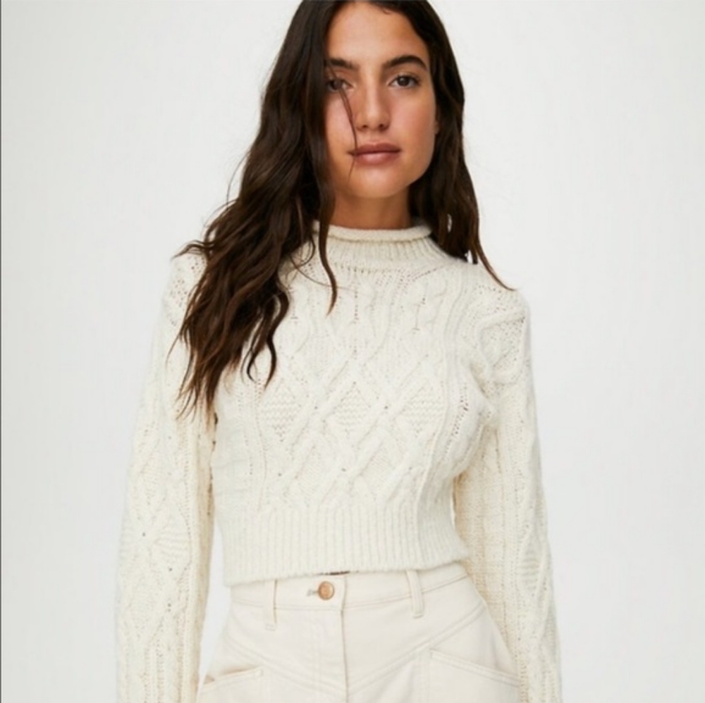 Aritzia wilfred free cropped sweater